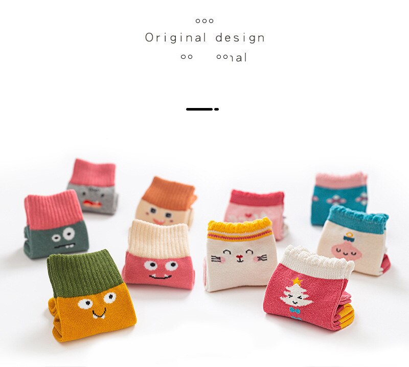 Chaussettes courtes en coton épais pour enfants de 1 à 12 ans, lot de 5 pièces pour filles et garçons