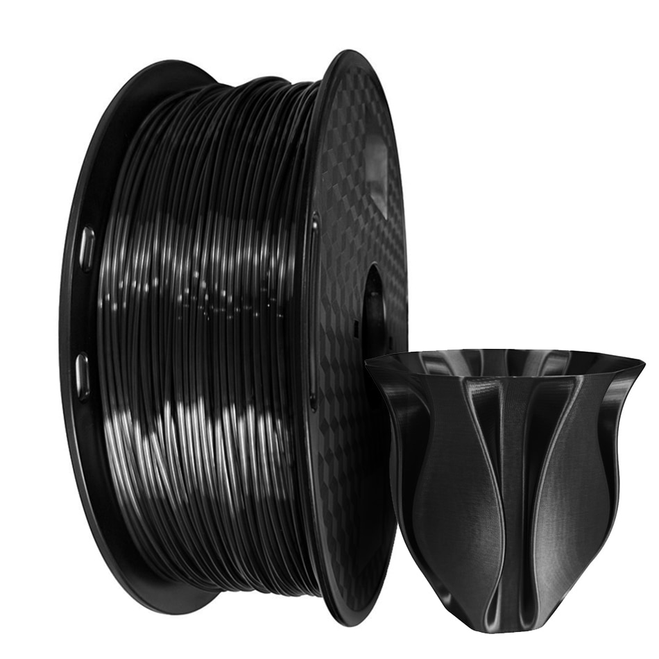 Pla 3d printer silke sort filament 1.75mm 250g/500g/1kg 3d print filamenter silkeblød skinnende sublimation materialer forsyninger
