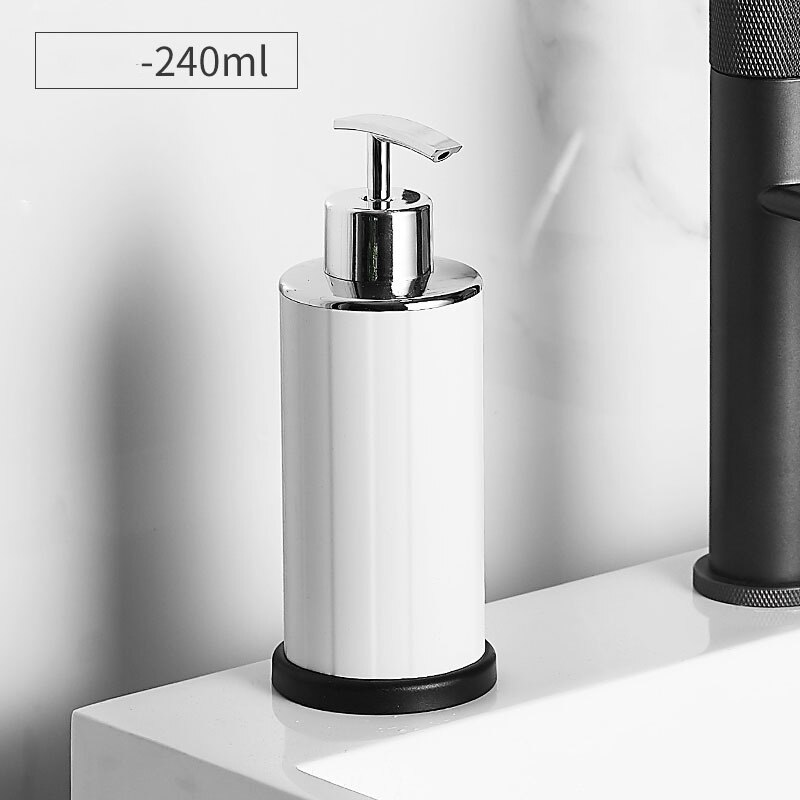 Black Soap Dispenser Bathroom Accessories Wall Mounted Liquid Soap Organize Plastic Bottle 240ml Bottles: C