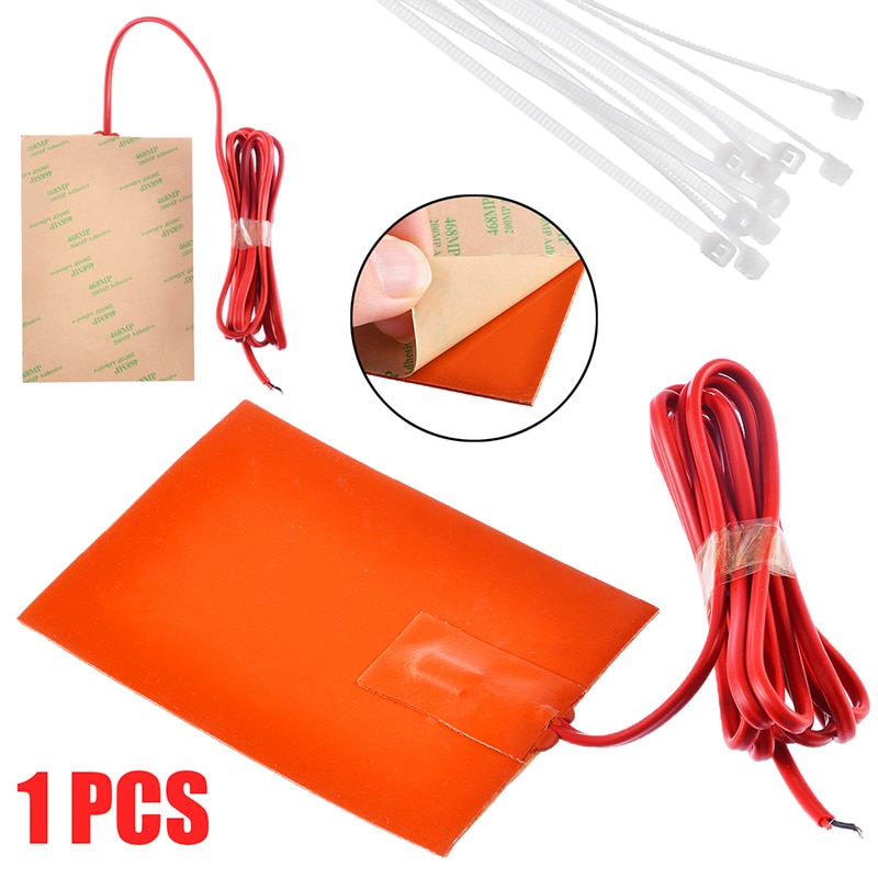 1pc siliconen verwarmingsmatten 24v 250w motorblok hydraulische tank oliepan verwarmingsplaten huishoudelijke gereedschappen accessoires 9*13cm