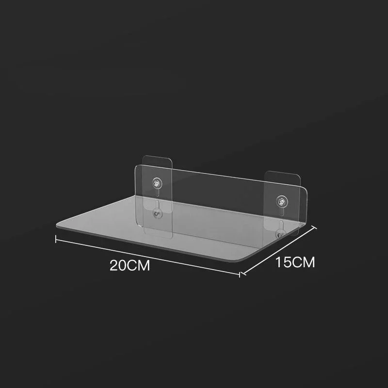 Estante de almacenamiento acrílico montado en la pared, estante flotante sin perforaciones, palo de exhibición transparente y grueso, organizador para baño, cocina y baño: Azul