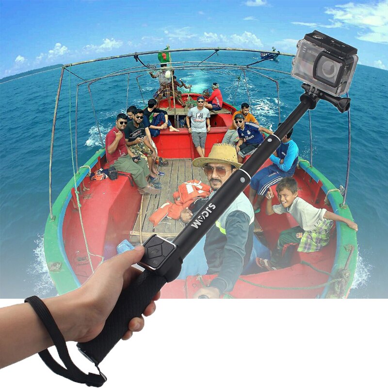 Palo de Selfie de aluminio SJCAM Original y mando a distancia para cámara deportiva SJCM SJ6 LEGEND M20 SJ7 Star SJ8 Series WiFi