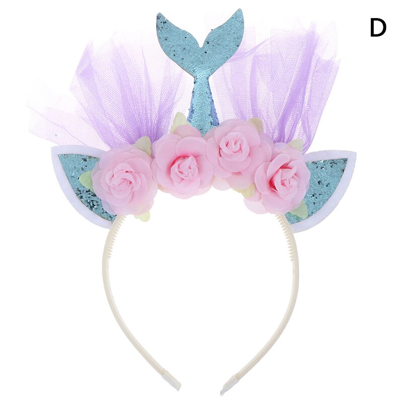 Diadema con corona de de sirenita, sombrero con cola de sirena, ACCESORIOS FOTOGRÁFICOS para niña, de cumpleaños, accesorios para el cabello de sirena: 4