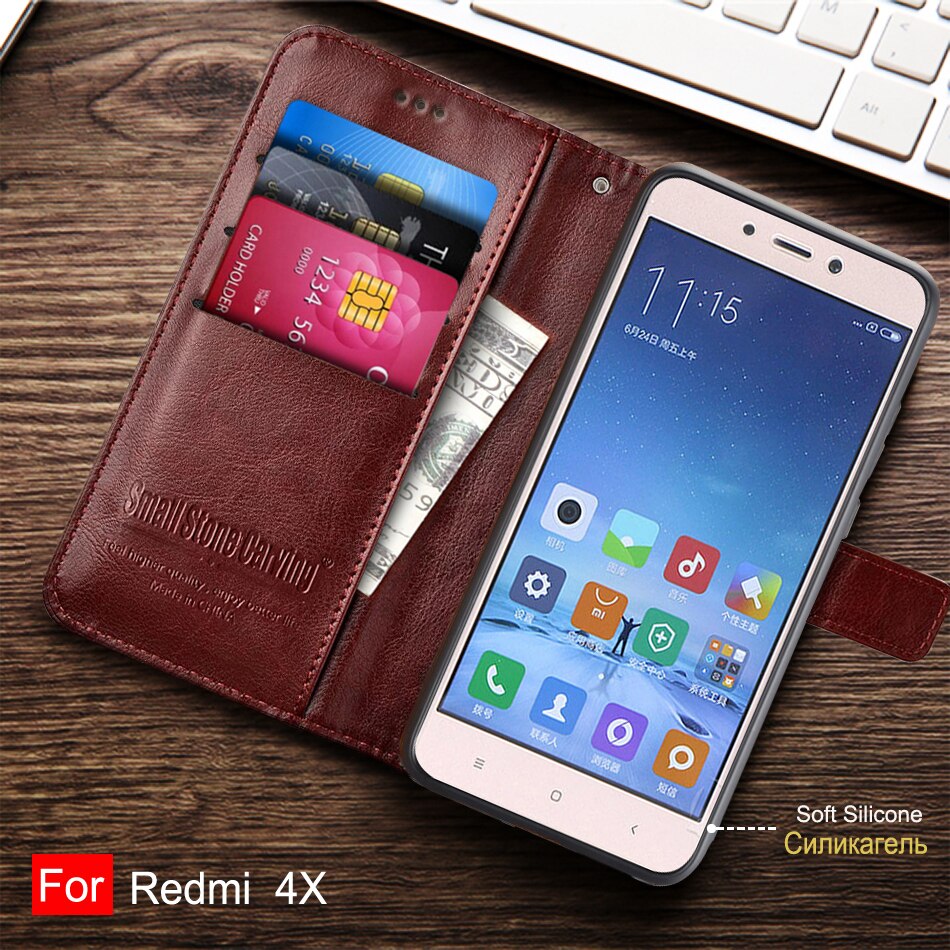 Coque de téléphone à rabat en Silicone, étui souple en TPU pour Xiaomi Redmi 4X