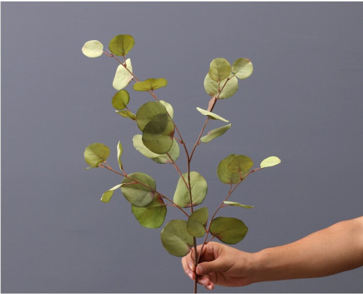 Artificial Plant Eucalyptus Apple Leves Silk Simulation Plants Leaf Flower Wedding Hall Home Hotel Office Garden Decoration: Autumn light green