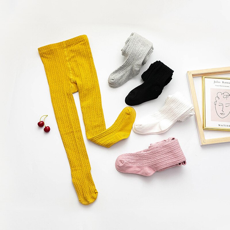Collants do bebê da cor sólida algodão macio collants da criança recém-nascidos para a menina meias de malha inverno meninas meia-calça