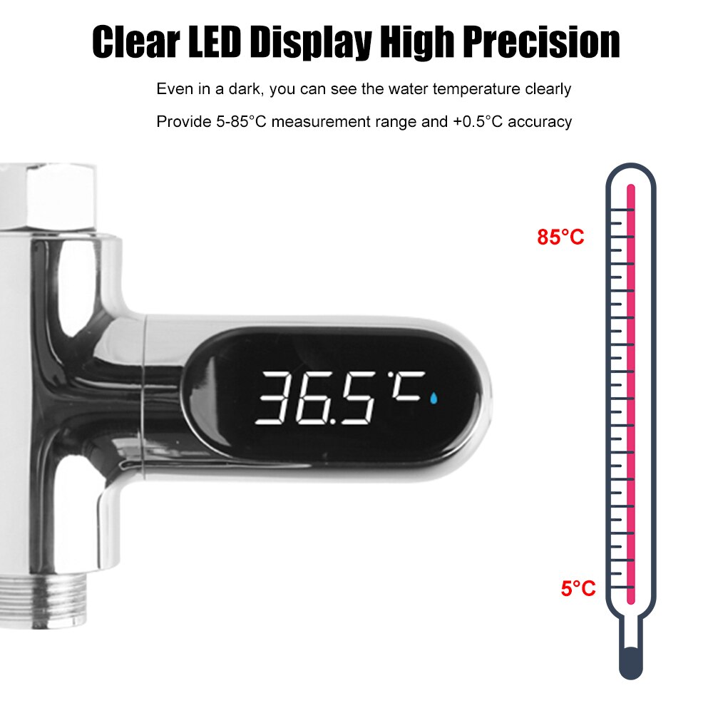 Bathing Temperature Meter Shower Faucets Water Thermometer LED Display Home Tub Water Temperature Monitor Electricity