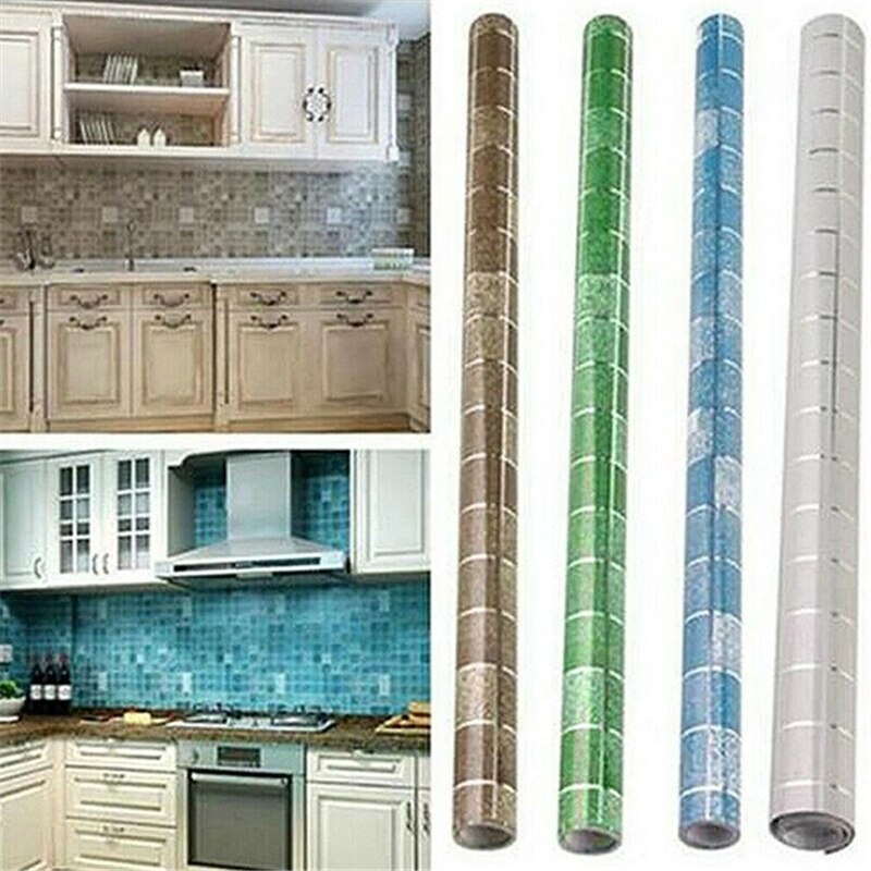 Keuken oliebestendige muurstickers 70 x 45cm aluminiumfolie hittebestendig zelfklevend behang voor keuken badkamer waterdichte stickers