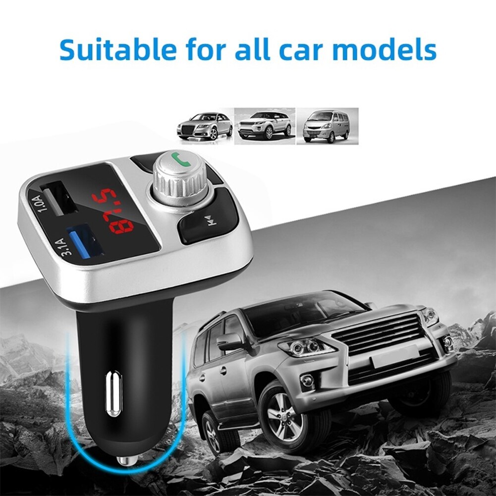 Auto Bluetooth 5.0 Fm Zender Draadloze Audio Ontvanger Dual Usb Snelle Lader Usb Lader Auto Accessoires Handsfree