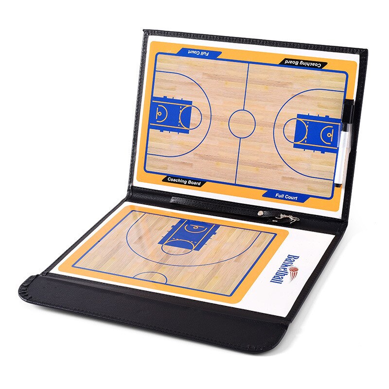 Basketball Coaching Board Folding Strategy Teaching Clipboard Coach Plate Book With Dry Erase Marker Pen Magnetic Tactics Kit