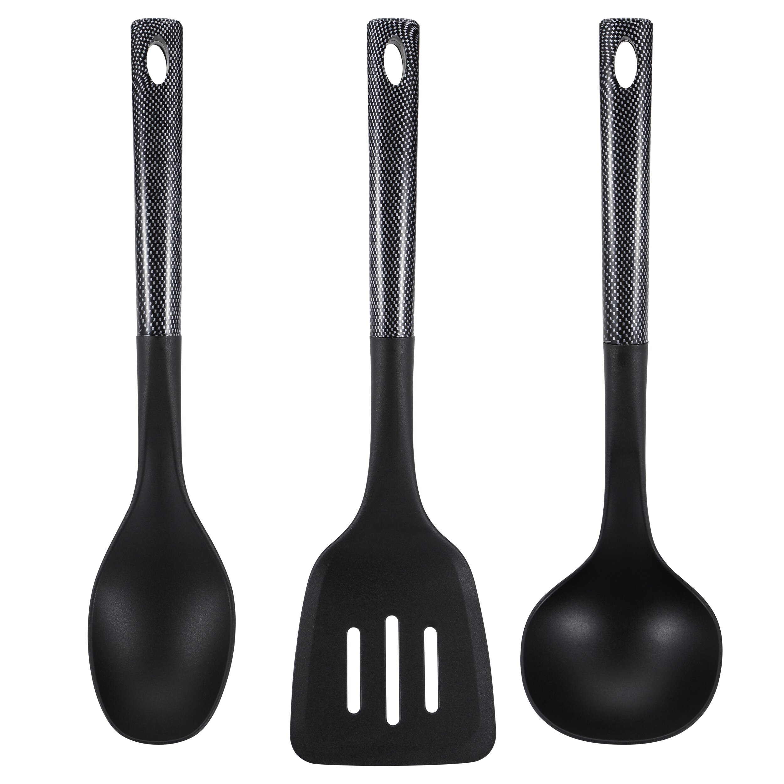 Paellera SAN IGNACIO de acero pulido 30 cm con 3 utensilios de cocina en nylon: Set 3 utensilios de cocina