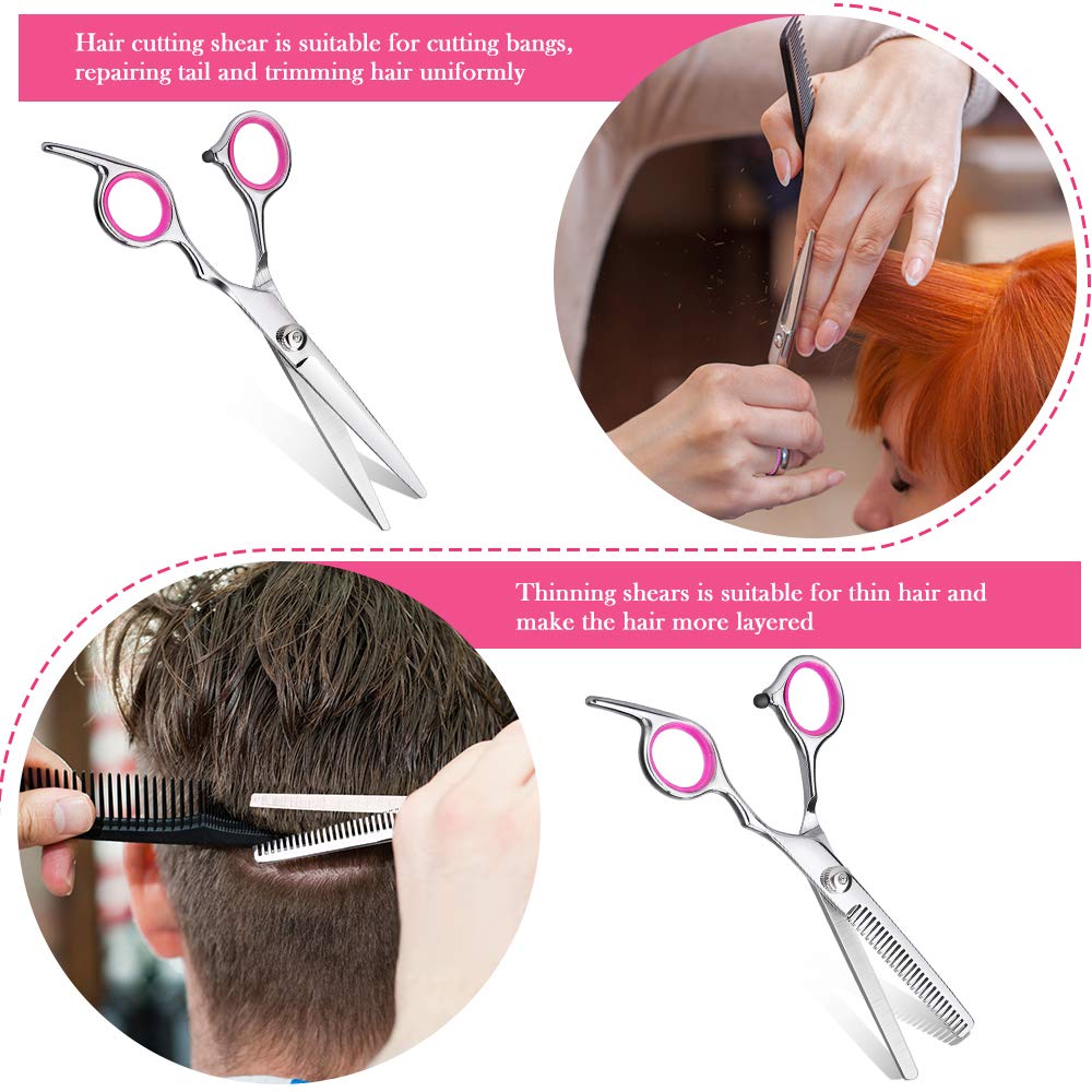 YBLNTEK 9 PCS Hairdressing Scissors Hair Scissors Kit Hair Cutting Scissors Tail Comb Hair Cape Hair Cutter Comb