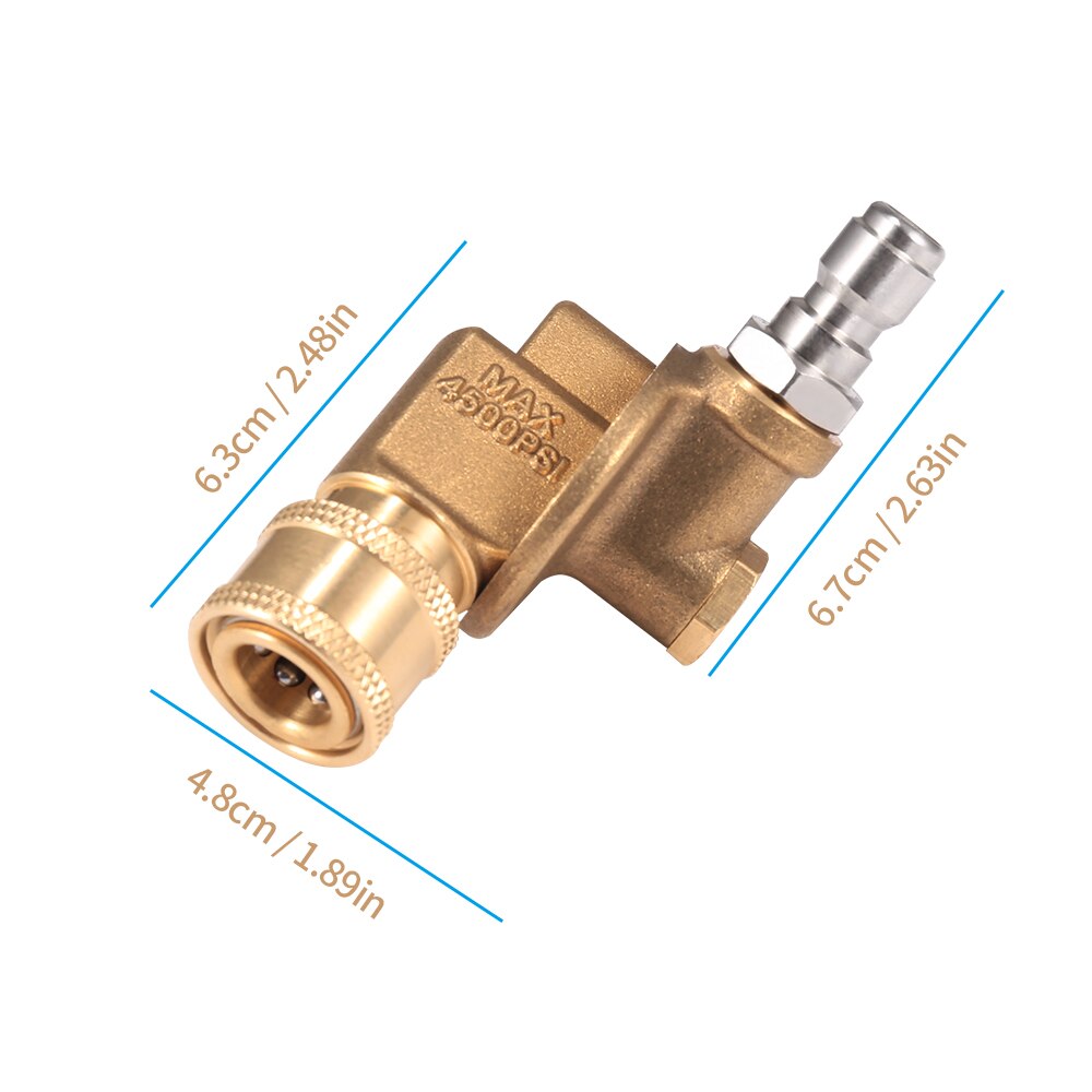 High Pressure Washer Nozzle Rotary Joint Accessories For 240 Degree 4500 PSI Groove Cleaner Rotary Joint