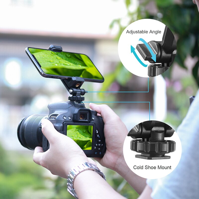 Ulanzi ST-06 Cold Shoe Phone Tripod Mount Holder Vertical Shooting Adjustable Monitor Adapter for iPhone 11 Pro Max XR Android