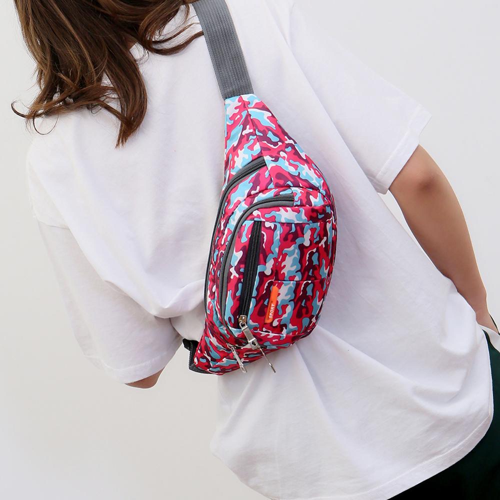 Camo Waist Bag Waterproof Unisex Nylon Waist Fanny Packs Casual Chest Bag Bum Bag Packs Chest Crossbody Bag