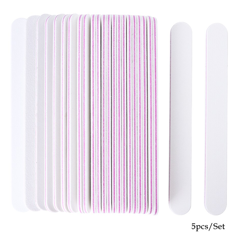 Double-sided Mini Nail File Buffer Nail Polish Sanding Buffer Pink Blue Sandpaper DIY Pedicure Nail Art Tool GL858: 865 5PCS
