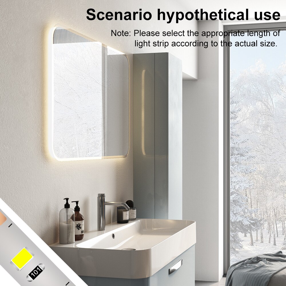 Led Make-upspiegel Licht Vanity Lamp Strip 5V USB Backlight LED Flexibele Lamp Tape Kaptafel Spiegel Lamp Voor Badkamer Decor