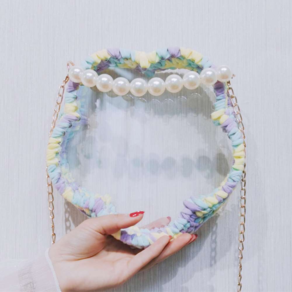 Diy stickad väska söt transparent akrylbräda material handvävd tillbehör transparent platta blommformad fläta