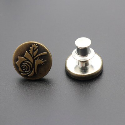 Snap Fastener Metal Pants Buttons for Clothing Jeans Perfect Fit Adjust pin Button self Increase Reduce Waist 17mm Free Sewing: B