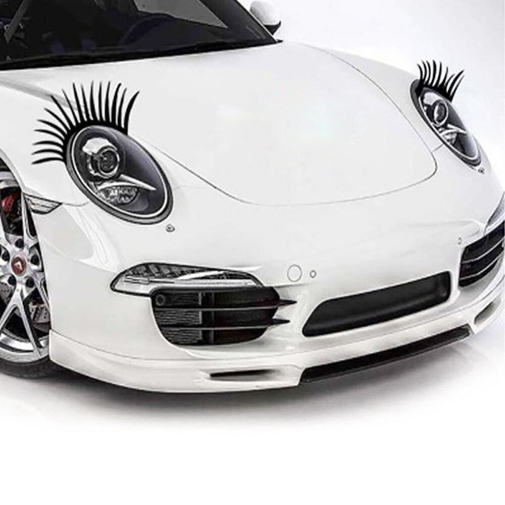 2 stks/set Auto Koplamp Wimpers Stickers 3D Charmant Black Valse Wimpers Autokoplamp Decoratie Grappige Decal