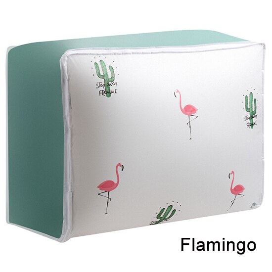 Quilt opbevaringspose hjemmetøj quiltepude tæppe opbevaringspose rejse bagage arrangør dampproof opbevaringsposer til tæpper: Flamingo