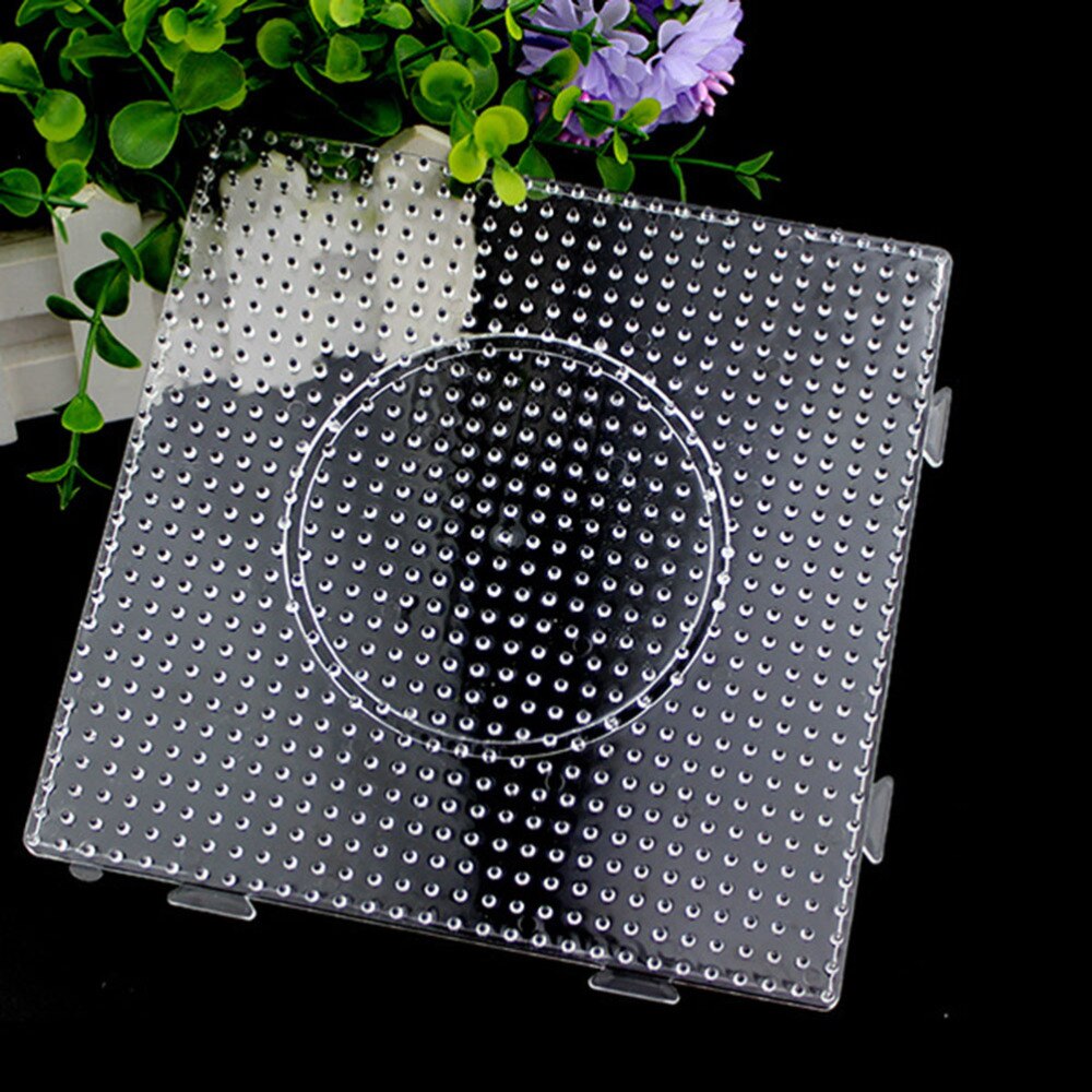 6 Pieces 5mm Large Square Fuse Beads Boards Clear Pegboards for Kids Craft Beads: Default Title
