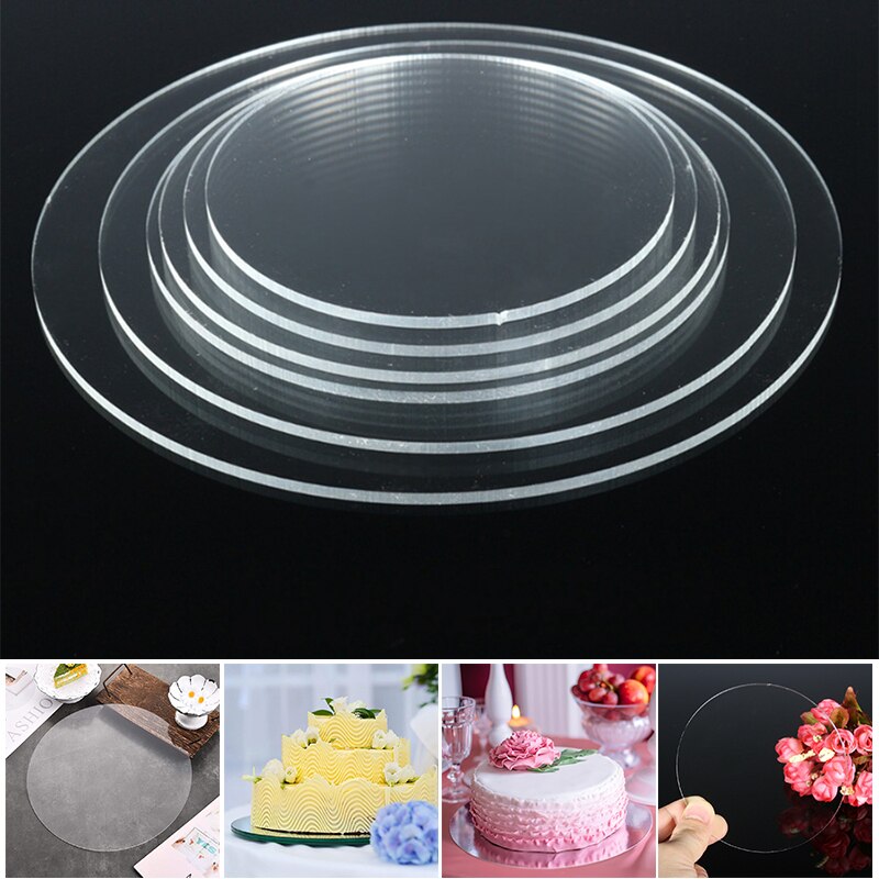 2PCS Round Acrylic Cake Display Board Multi Sizes Vicedeal