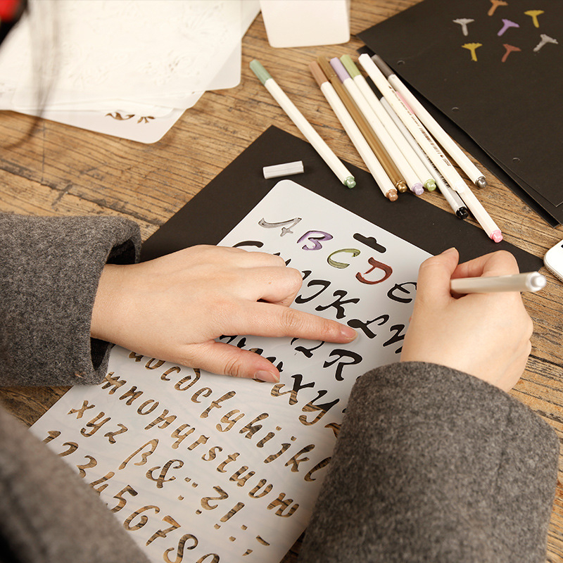 4Pcs/Lot 27cm Alphabet Letters DIY Craft Layering Stencils Painting Scrapbooking Stamping Embossing Album Card Template