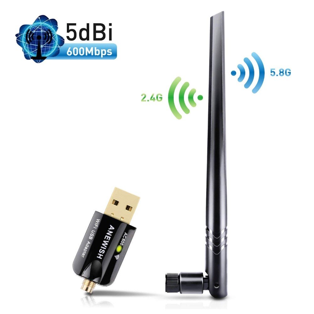 [Anewish Wifi Adapter] Naar Italië 5dBi 600Mpbs Voor Smart Tv Android Box, Laptop, smartphone Antenne Wifi Usb Adapter