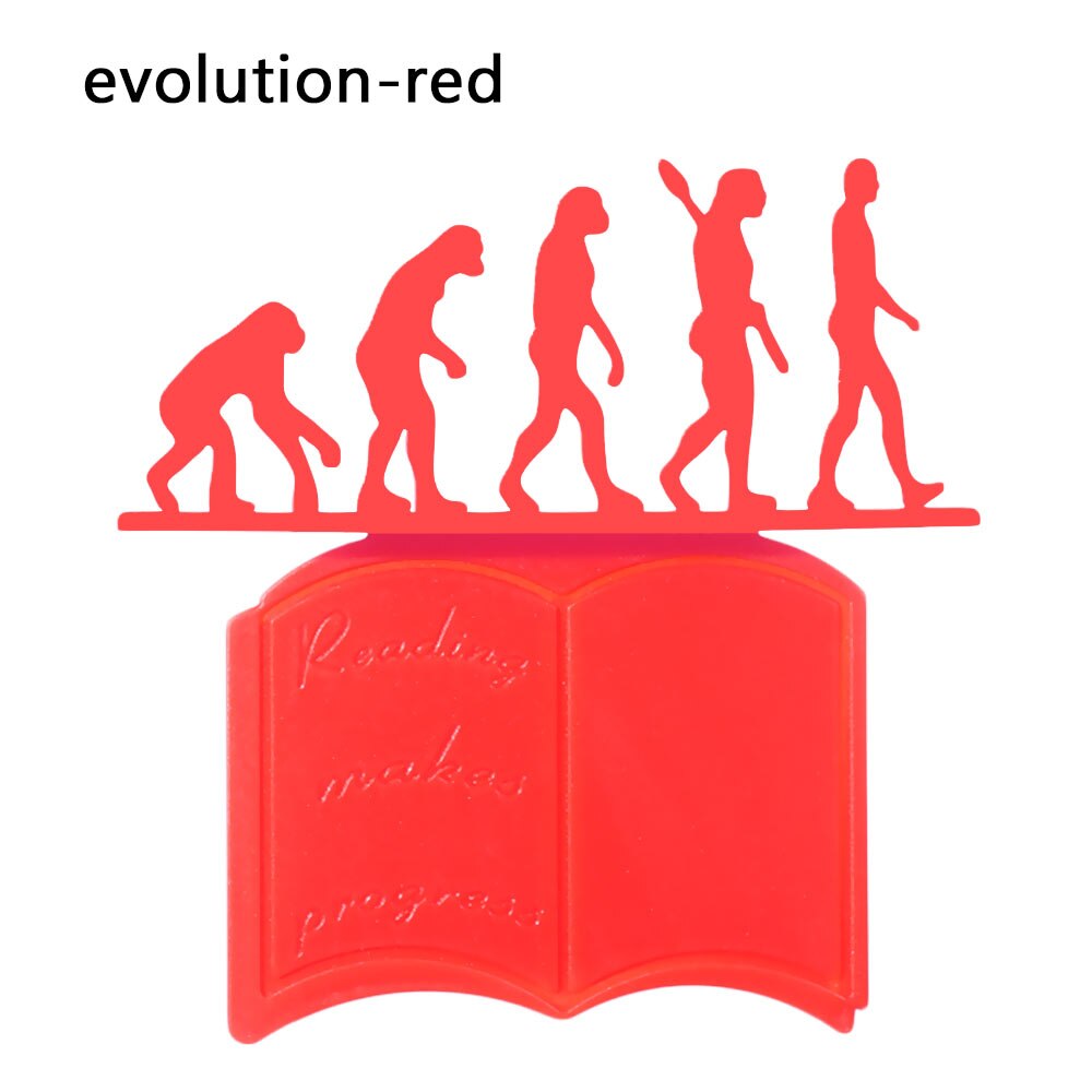 Cute 3D Animal Bookmarks Cartoon Crocodile Hippopotamus Book Markers Carrot Chicken Page Holder for Reading: evolution-red