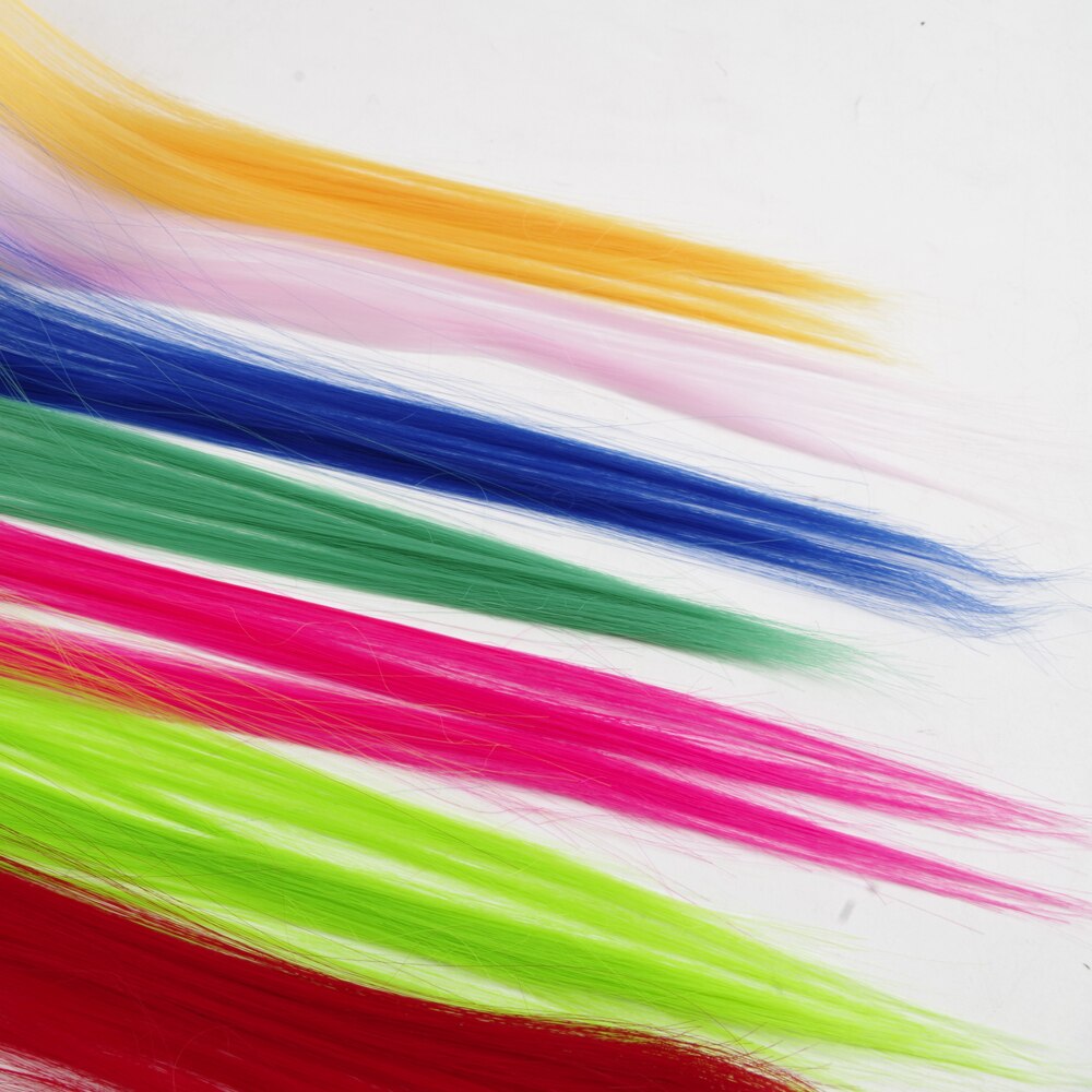 Extension synthétique longue lisse 20 pouces-Sallyhair | Postiche à pince une pièce rose jaune bleu violet pour femmes