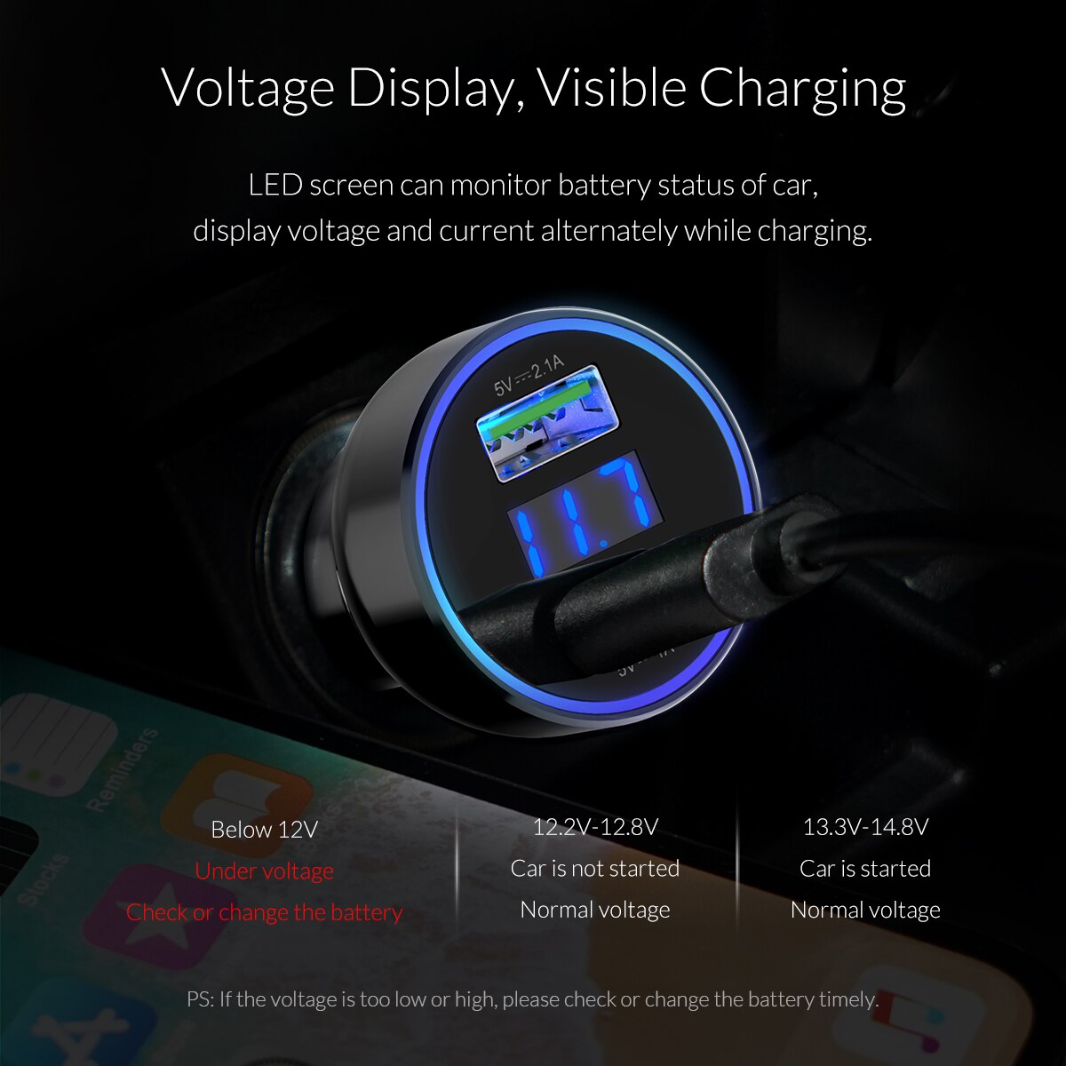 Orico 2 -port-usb-autoladegerät (5 v/ 2.1a ladestation) für iphone, samsung, xiaomi und tablets