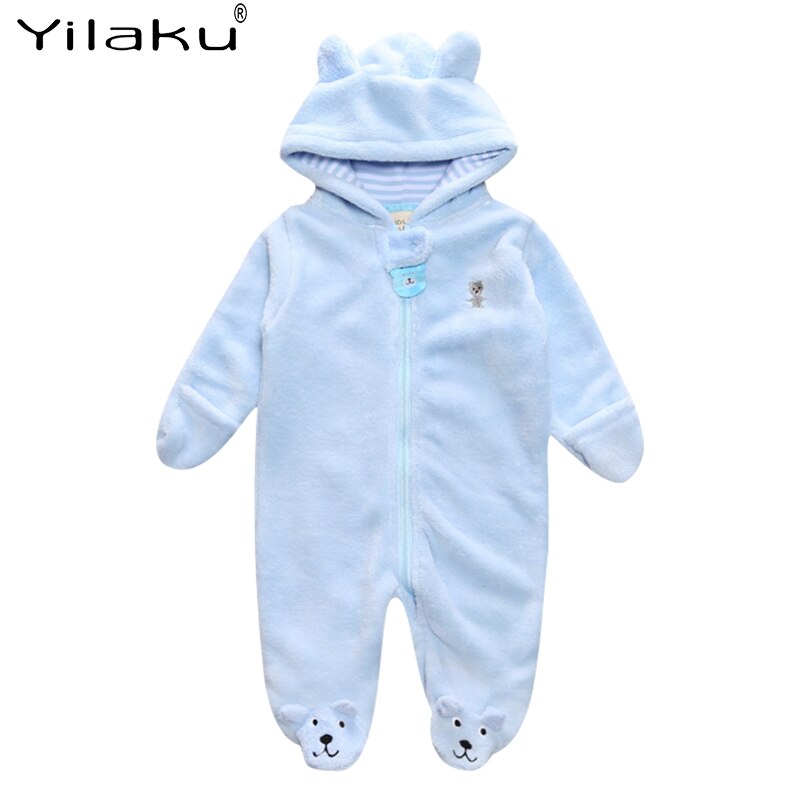 Yilaku Baby Kleding Herfst Hooded Baby Meisje Romper Wrap Voet Peuter Jongens Jumpsuit Beer Cartoon Kids Baby Unisex Een-stuk YY065