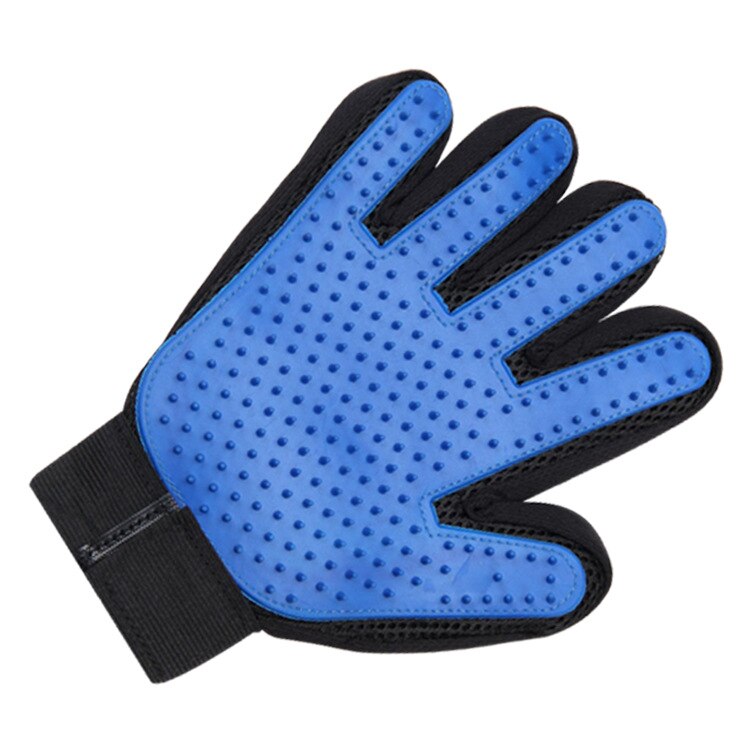 Guante para el cuidado del pelo de gato, guante para quitar el pelo, peine de silicona, guantes para cepillar de manera suave y eficiente, para masaje de limpieza de mascotas y perros: 1pc blue right