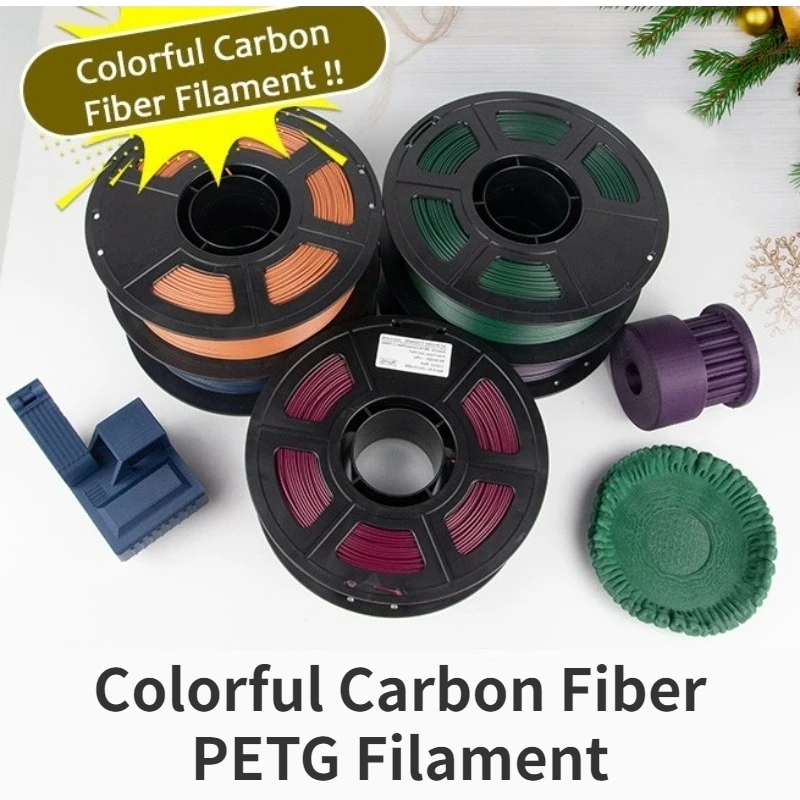 Filament PETG en Fiber de carbone 1.75mm, Filament PETG-CF résistant à l'usure et à la chaleur, excellente adhérence intercalaire PETG 1kg/250g