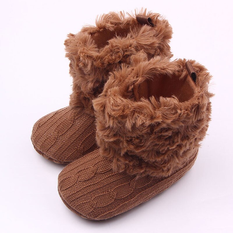 Baby Mädchen Jungen Schnee Stiefel Winter Gestrickte Halbe Warme Stiefel Infant Kinder Neue Weichen Boden Wolle Plüsch Schuhe