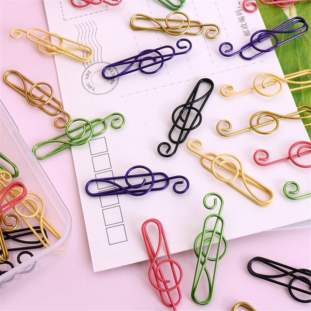 50 stücke Bindemittel Clips Bunte Papier Clips, Musical Notation Geformt, Notenschlüssel bilden Büroklammern Lesezeichen Für Schule Büro Liefert