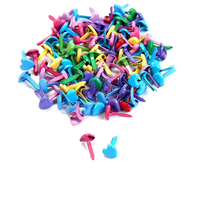 Clous de deux pieds en métal 50/100 pièces | Pointes de strass, matériel artisanal pour enfants, accessoires Scrapbooking, attache de décoration pour Brads