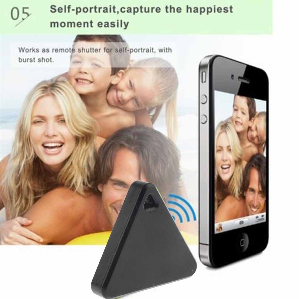 Sort smart nøgle finder anti-tabt mærke mini bluetooth kæledyr sporing alarm gps locator trekant