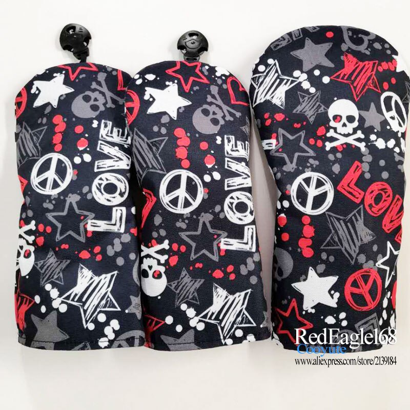 Unisex Golf Hout Hoofd Cover Pu Schedel Golfclubs Driver Headcover 3 Stks/set Waterdichte Golf Club Head Cover