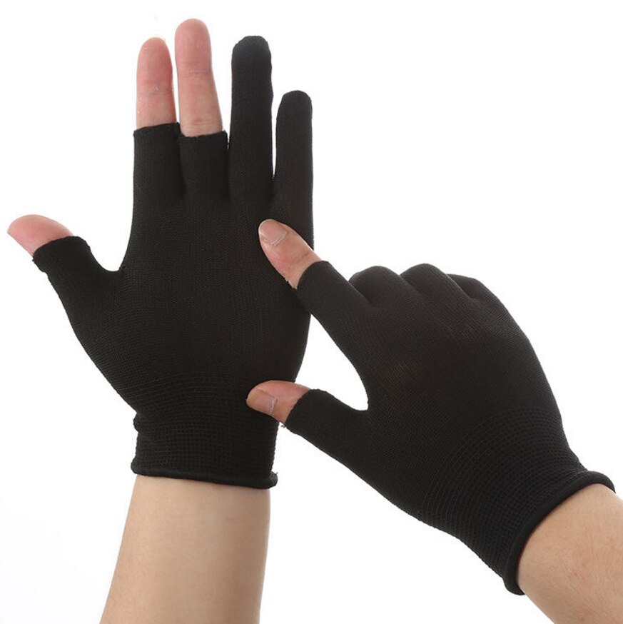 Atmungsaktive Anti-Schleudern Gel Touchscreen Handschuhe Sommer Dünne Reiten/Fahren/Bergsteiger Handgelenk Handschuhe Männer Frauen Sport lauf: drei Finger Schwarz