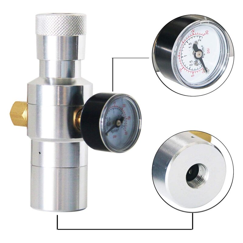 Dispensador de CO2 de cargador de barril de cerveza-incluye regulador de barril 0-30 PSI, adaptador de rosca de 3/8 pulgadas, bloqueo de bola de Gas de desconexión rápida para Ho