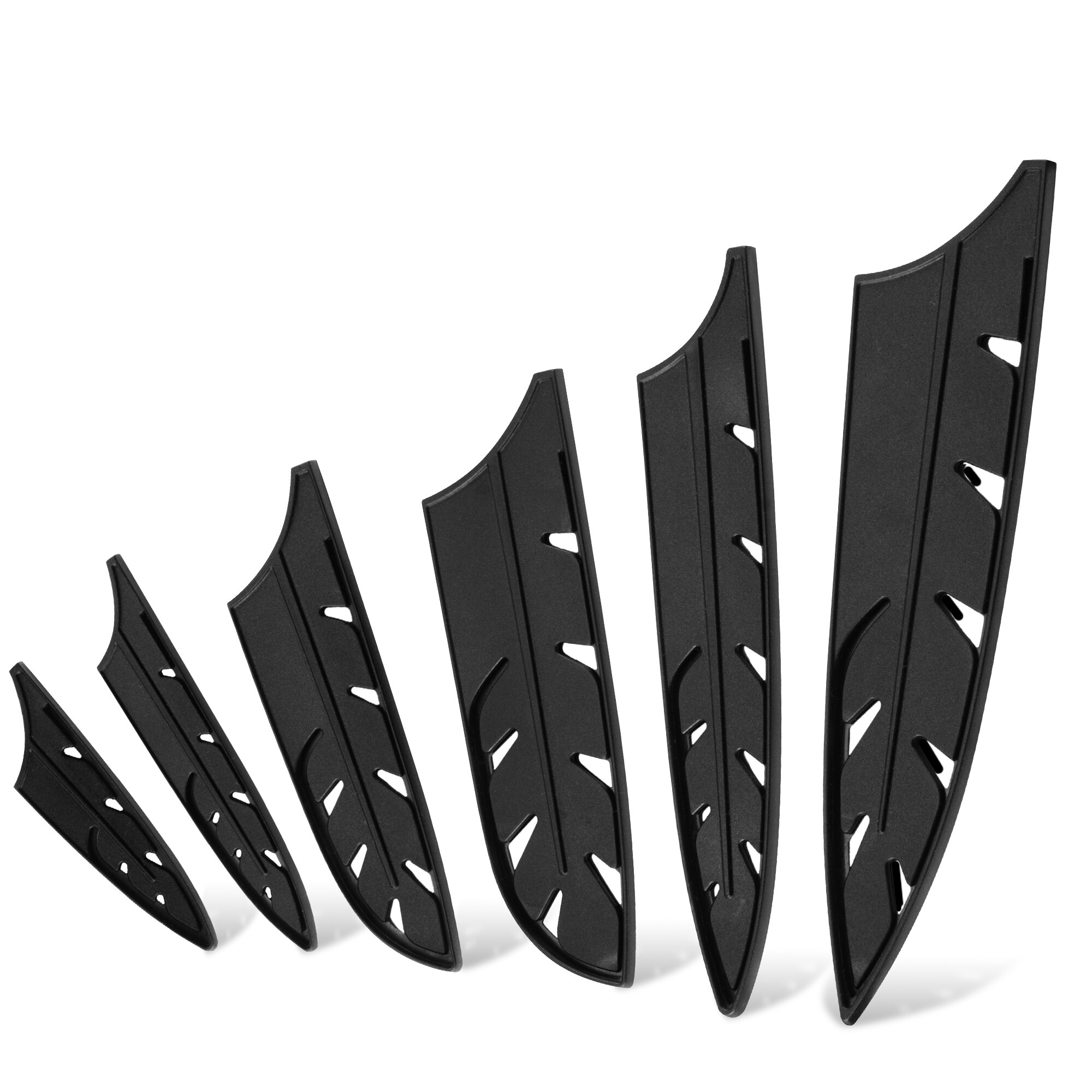 Knives Cover Non-toxic Food Safe Kitchen Knife Covers BPA-free Universal Protect Blade Sheath Edge Guards Case for Chef Knives: 6pcs Set Black