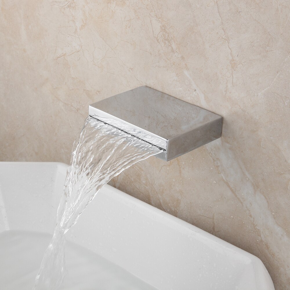 Bathroom Outlet Wall Mounted Brass Chrome Polished Waterfall Outlet Bathtub Shower Faucet Chrome Brass Only Outlet