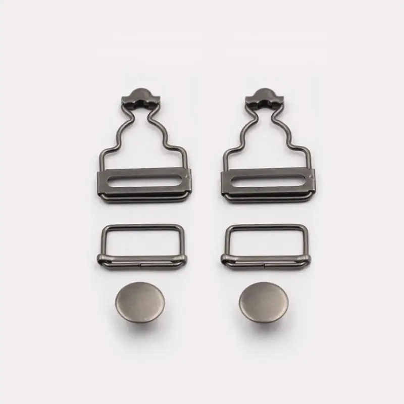 2 sztuk/zestaw szelki klamry zapięcia nity Brace klipy metalowy przycisk kombinezony spodnie jeansowe dla majsterkowiczów Handmake szycia...: NICKEL