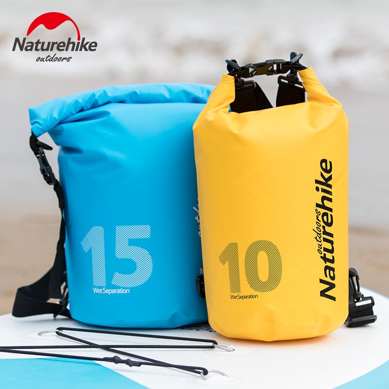 Naturehike fabriksbutik udendørs vandtæt taske tør våd adskillelse svømmetaske strand mobiltelefon snorkel rygsæk drivende taske