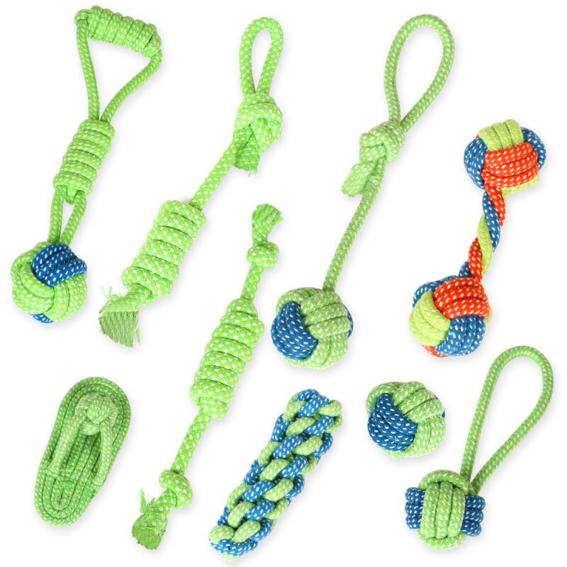 Pet Supplies Dog Cotton String Toys Teeth Grinding Teeth Cleaning Colorful Dog Bite String Knot