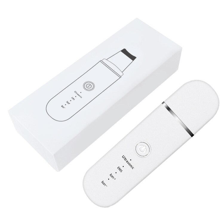Ultrasuoni Scrubber macchina per la pulizia profonda del viso Peeling pala detergente per pori del viso Scrubber per la pelle dispositivo di bellezza: WHITE1  CHINESE