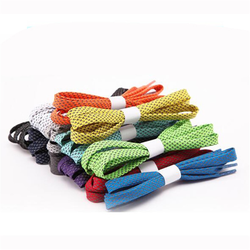 Lacet de Sport réfléchissant lueur dans la nuit sombre couleur fluorescente Sport athlétique alpinisme chaussures plates lacets 1 paire
