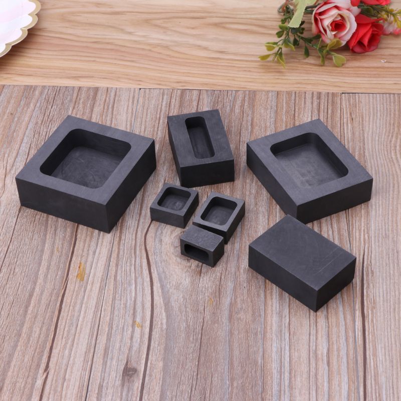 Hoge Zuiverheid Zwart Graphite Ingots Bar Mold Mould Smeltkroes Voor Melting Goud Zilver Messing Casting Raffinage Sieraden Gereedschap